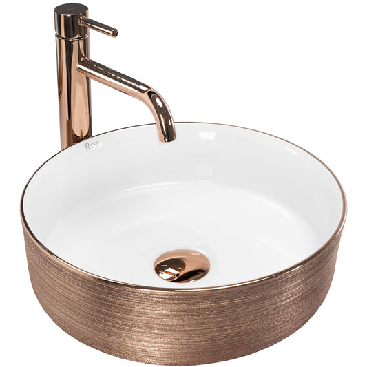 Aufsatzwaschbecken Rea Sami Brush Rose Gold 1