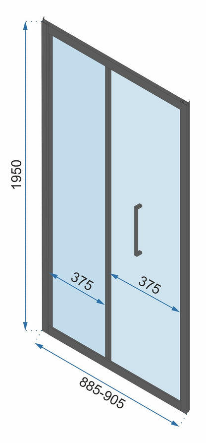 Duschkabine Rapid Fold Wandmontage 90 x 90 8