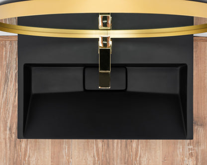Waschbecken Konglomerat GOYA Black Matt 60 cm 3