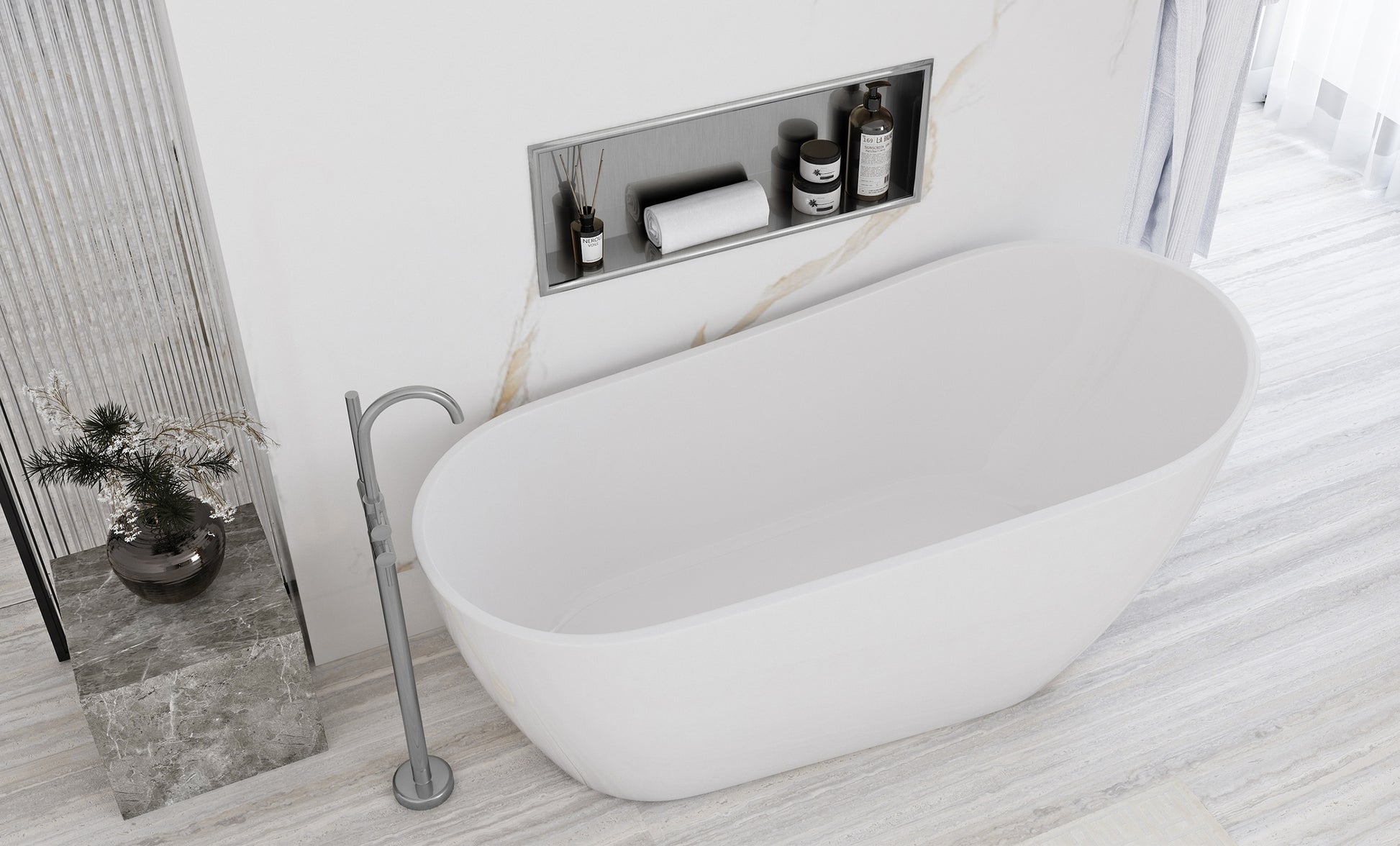 Bathroom Shelf 30x60 Steel Brush  7