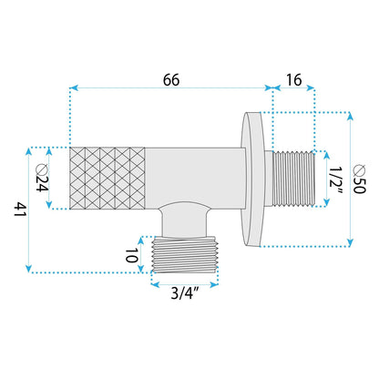 Eckventil Diamond 03 1/2" X 3/4" Titan 8
