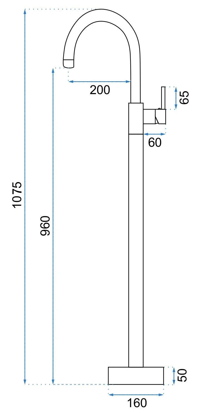 Waschbeckenarmatur freistehend Rea Lungo Titan  6
