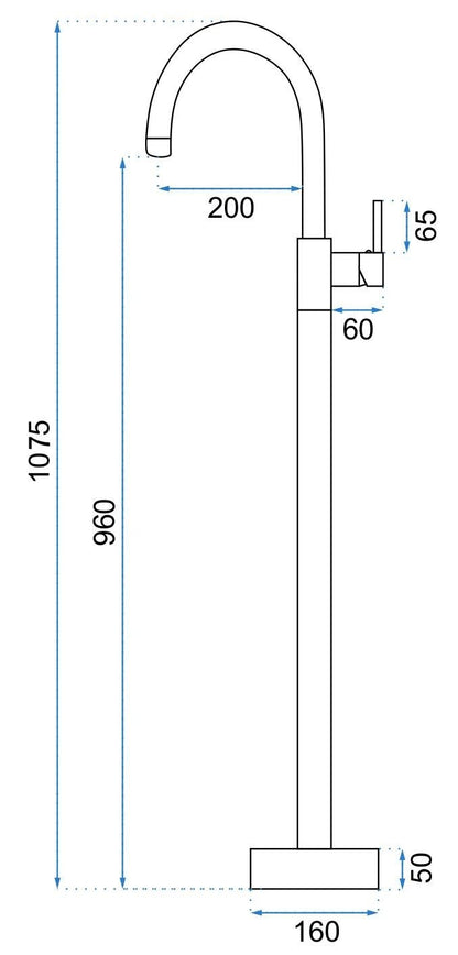 Waschbeckenarmatur freistehend Rea Lungo Titan  6