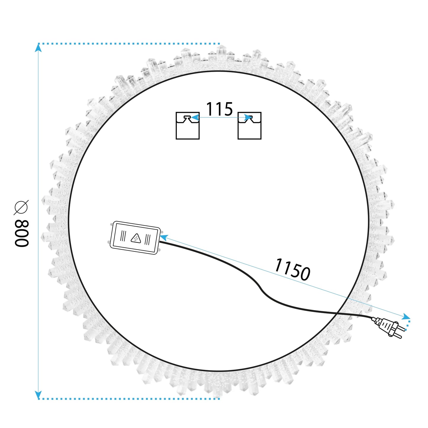 Spiegel LED 80cm X013  9