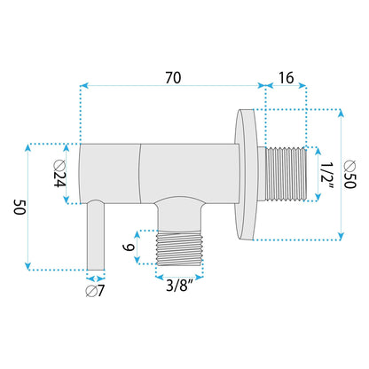 Eckventil 1/2" X 3/8" Brush Nickel 8