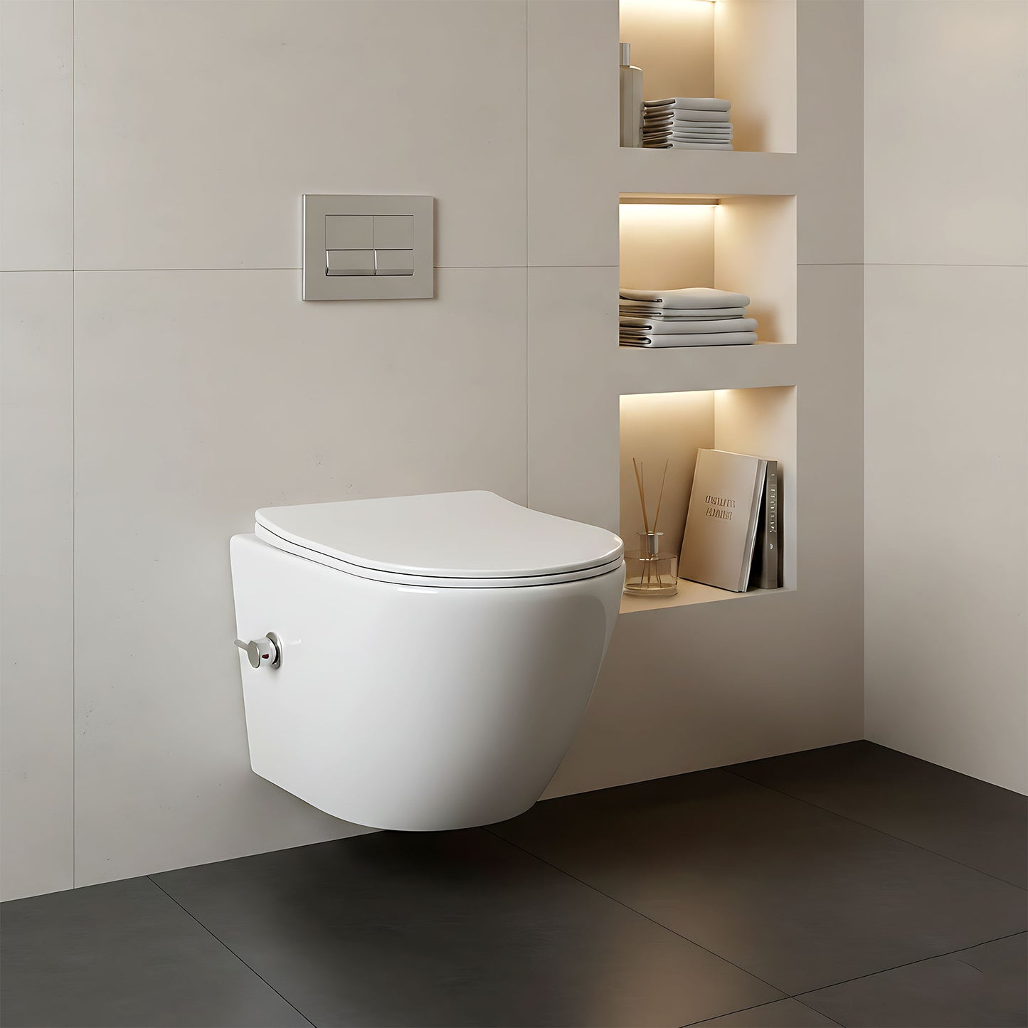 wandhängendes WC REA Carlo Lux Rimless mit Bidetfunktion  3