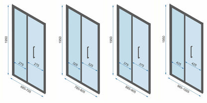 Duschkabine Rapid Fold Wandmontage 90 x 100 20