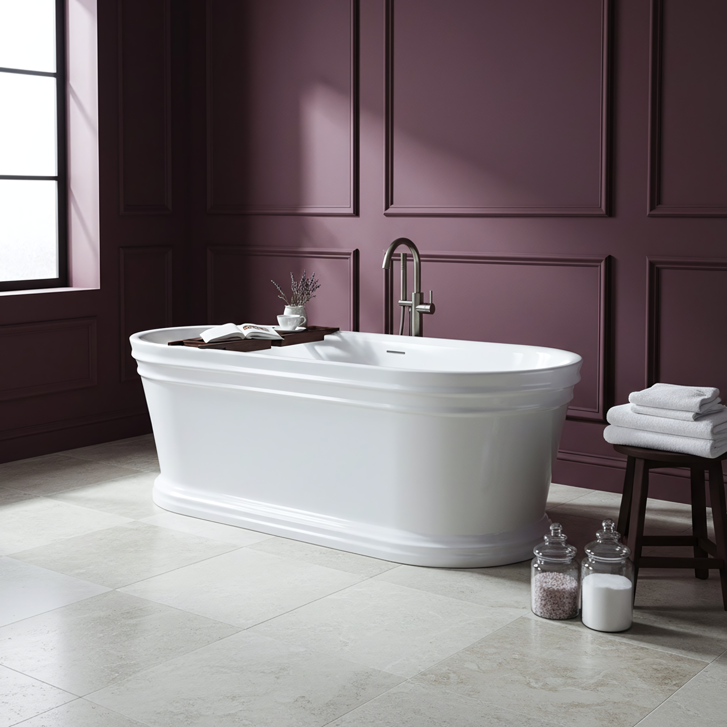 Freistehende Acrylbadewanne Olivia 170  1
