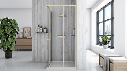 Duschkabine Rea City  90x90 Gold ohne Duschwanne 3
