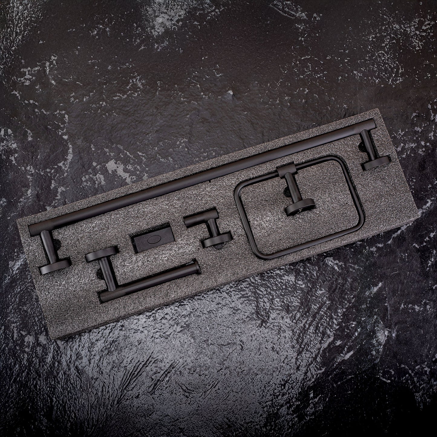 Badezimmer-accessoire-set Grid Black 4-teilig  5