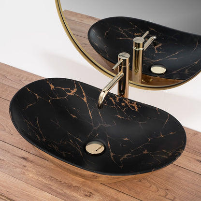 Aufsatzwaschbecken REA Royal In Black Marble Gold 4
