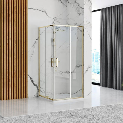 Duschkabine Rea Punto 80x80 Gold ohne Duschwanne 2