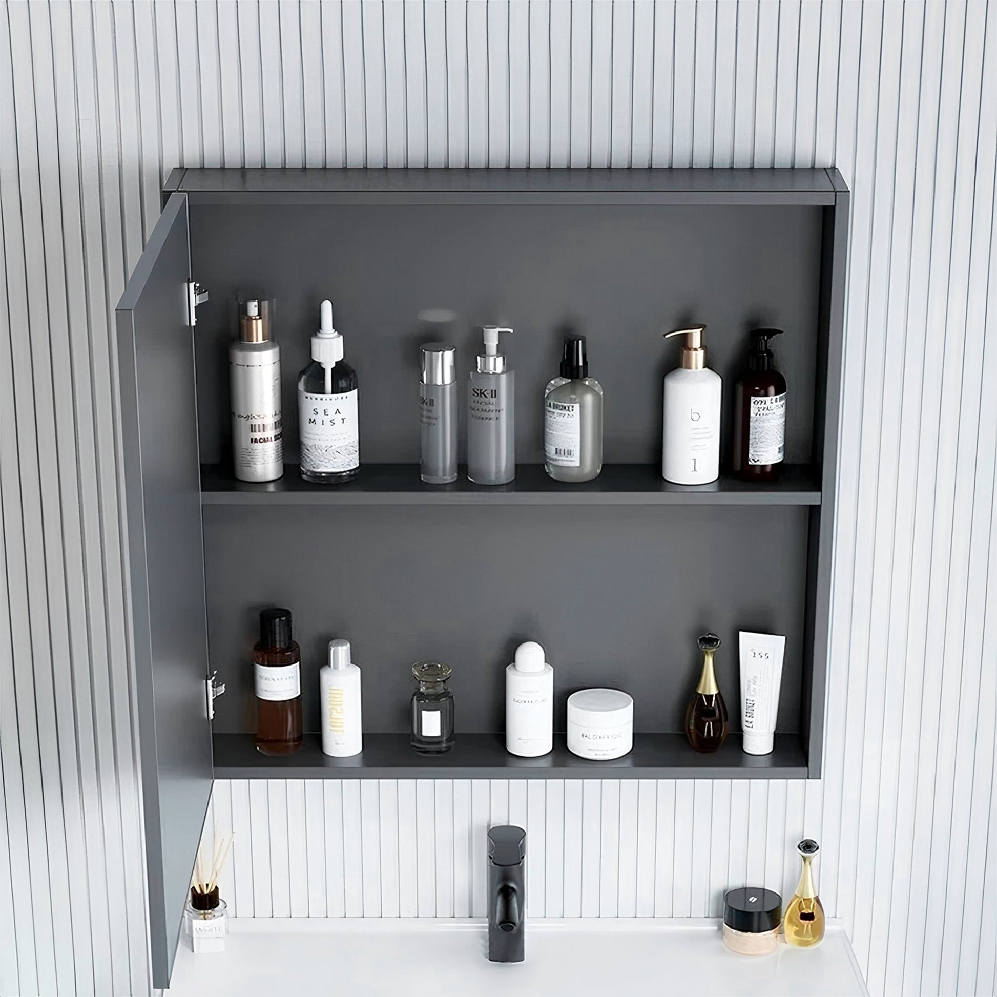 Badezimmermöbel-Set mit Waschbecken Denver 60cm Grey  6