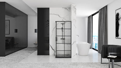 Duschkabine Rea Concept Black 90x90 mit Duschwanne Savoy 4