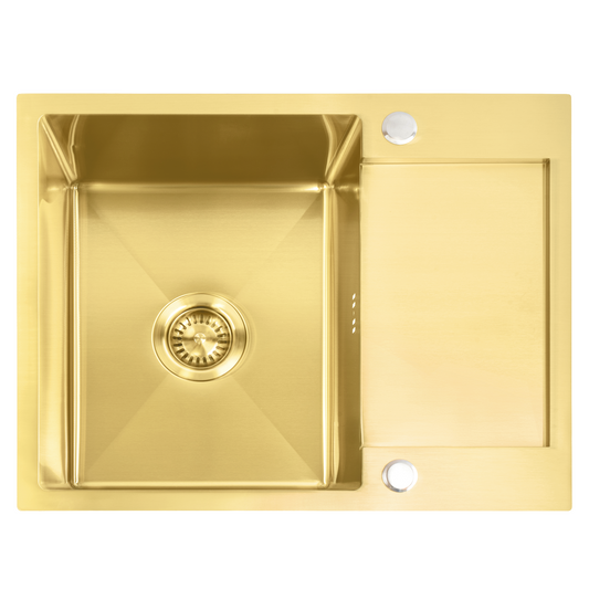 Edelstahlspüle Paul BRUSH GOLD  1