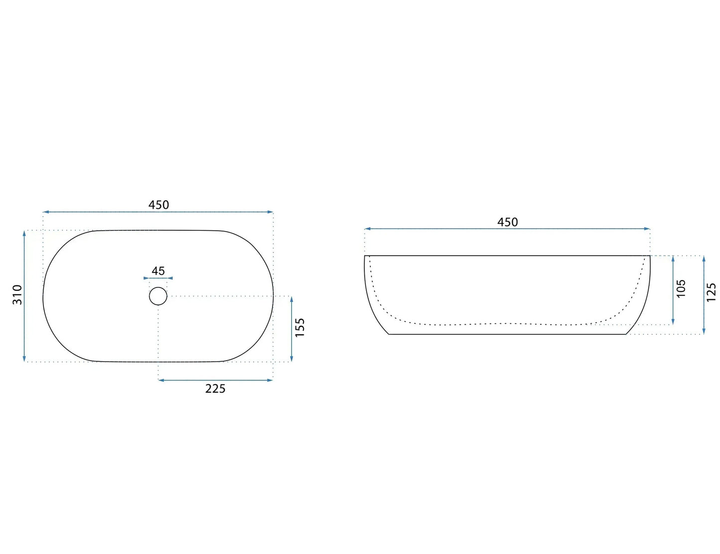 Aufsatzwaschbecken Rea Amelia 45  5