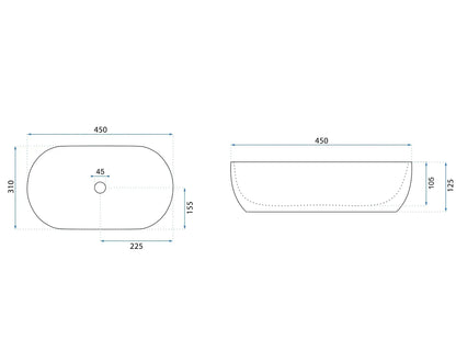 Aufsatzwaschbecken Rea Amelia 45  5