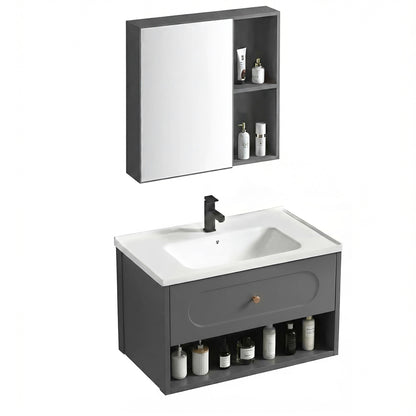 Badezimmermöbel-Set mit Waschbecken River 60cm Grey  2