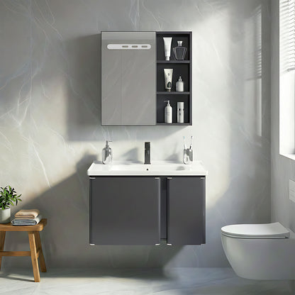 Badezimmermöbel-Set mit Waschbecken Tula 60cm Grey  1