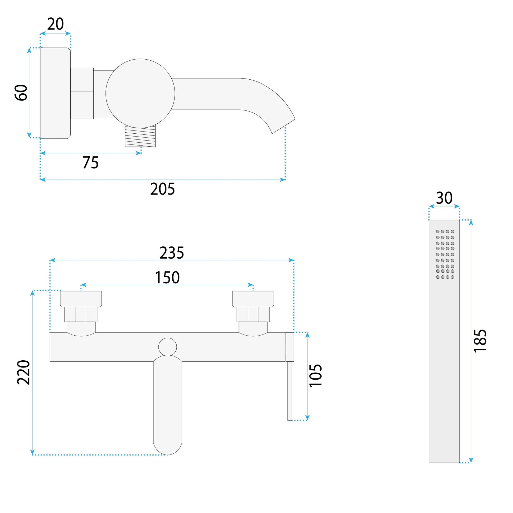 Wannenarmatur Rea Spot Brush Gold  5