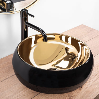 Aufsatzwaschbecken REA Luna Gold/Black  2