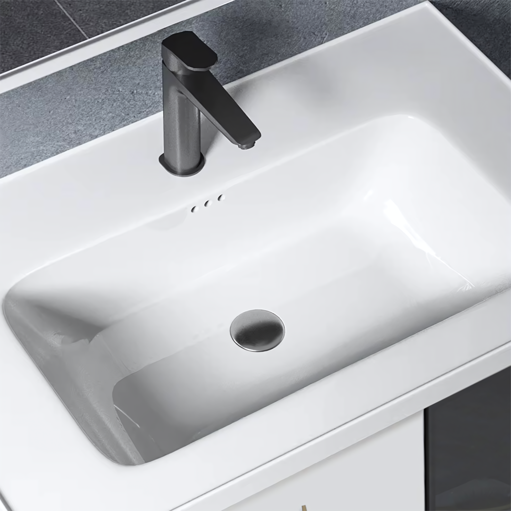 Badezimmermöbel-set Mit Waschbecken Paris 60cm White  4