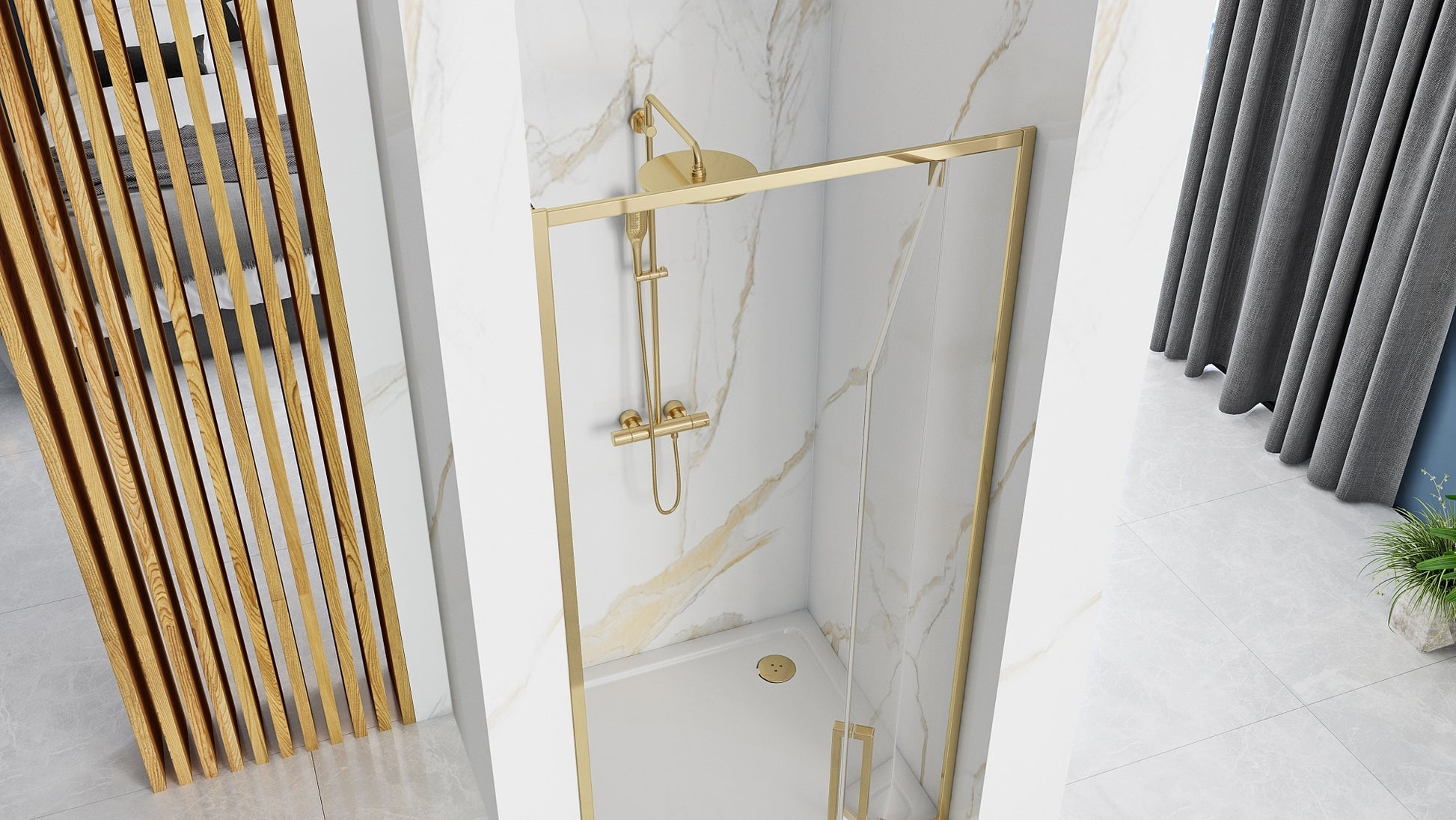 Duschtür REA Rapid Swing Gold 90  5