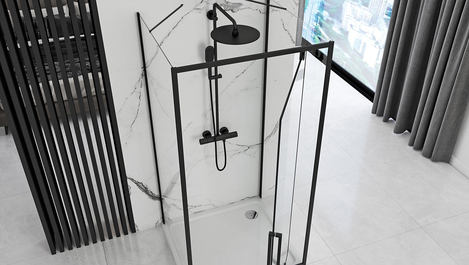 Eckdusche Rapid Swing 100 x 80 4