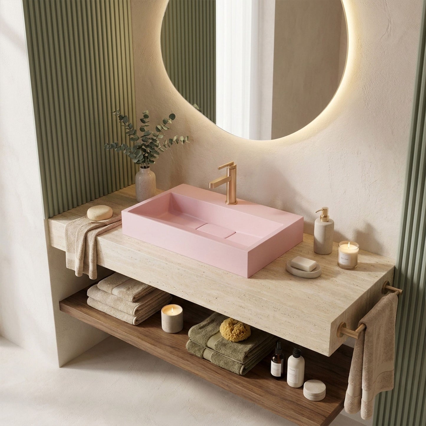 Waschbecken Konglomerat GOYA PINK 60CM 8