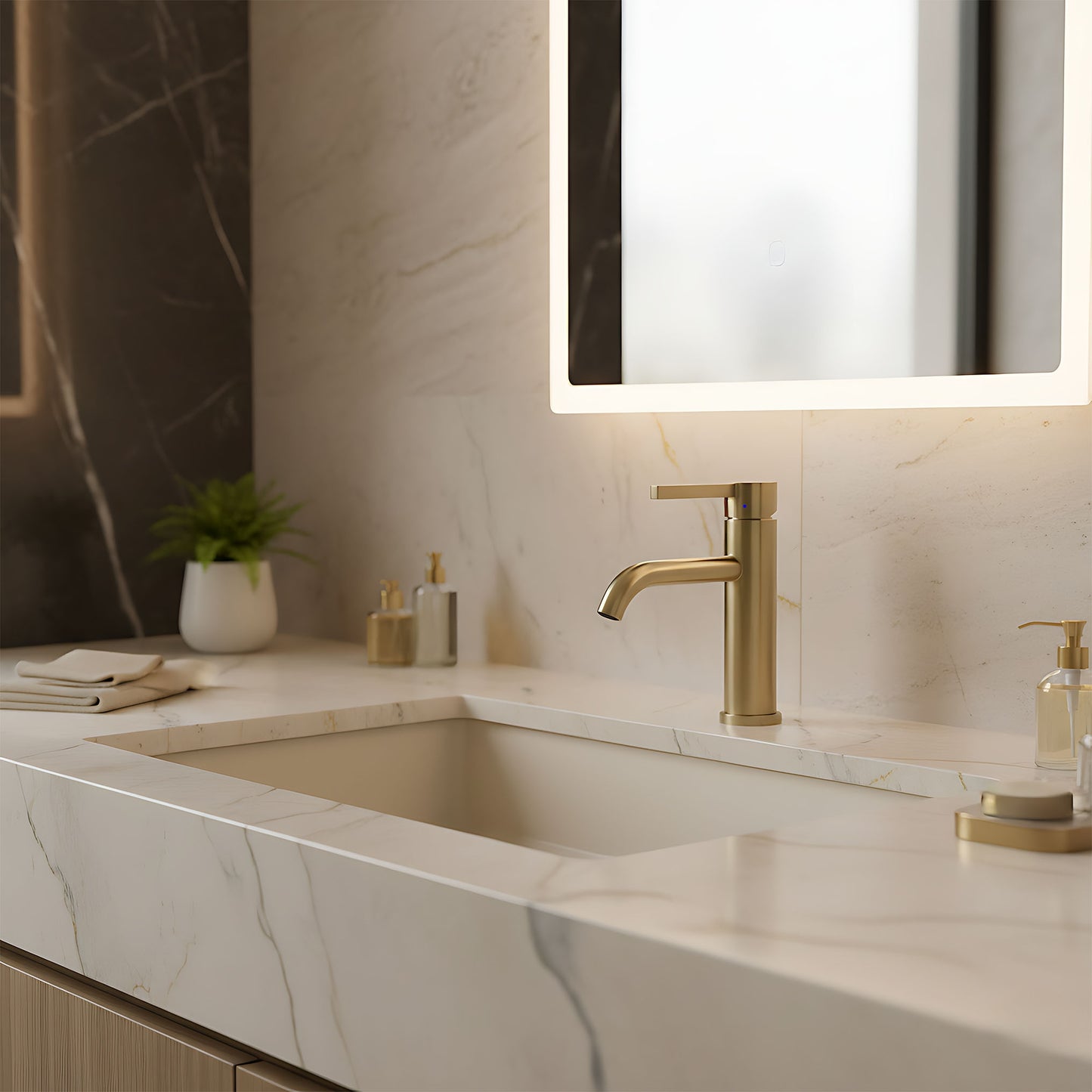 Waschbeckenarmatur Rea Foster Gold Brush Low  8