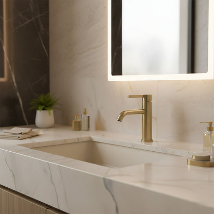 Waschbeckenarmatur Rea Foster Gold Brush Low  8