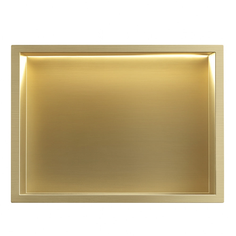 Wandeinbau-badezimmerregal Led 30x45 Brush Gold  3