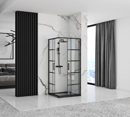 Duschkabine Rea Concept Black 90x90 ohne Duschwanne 3