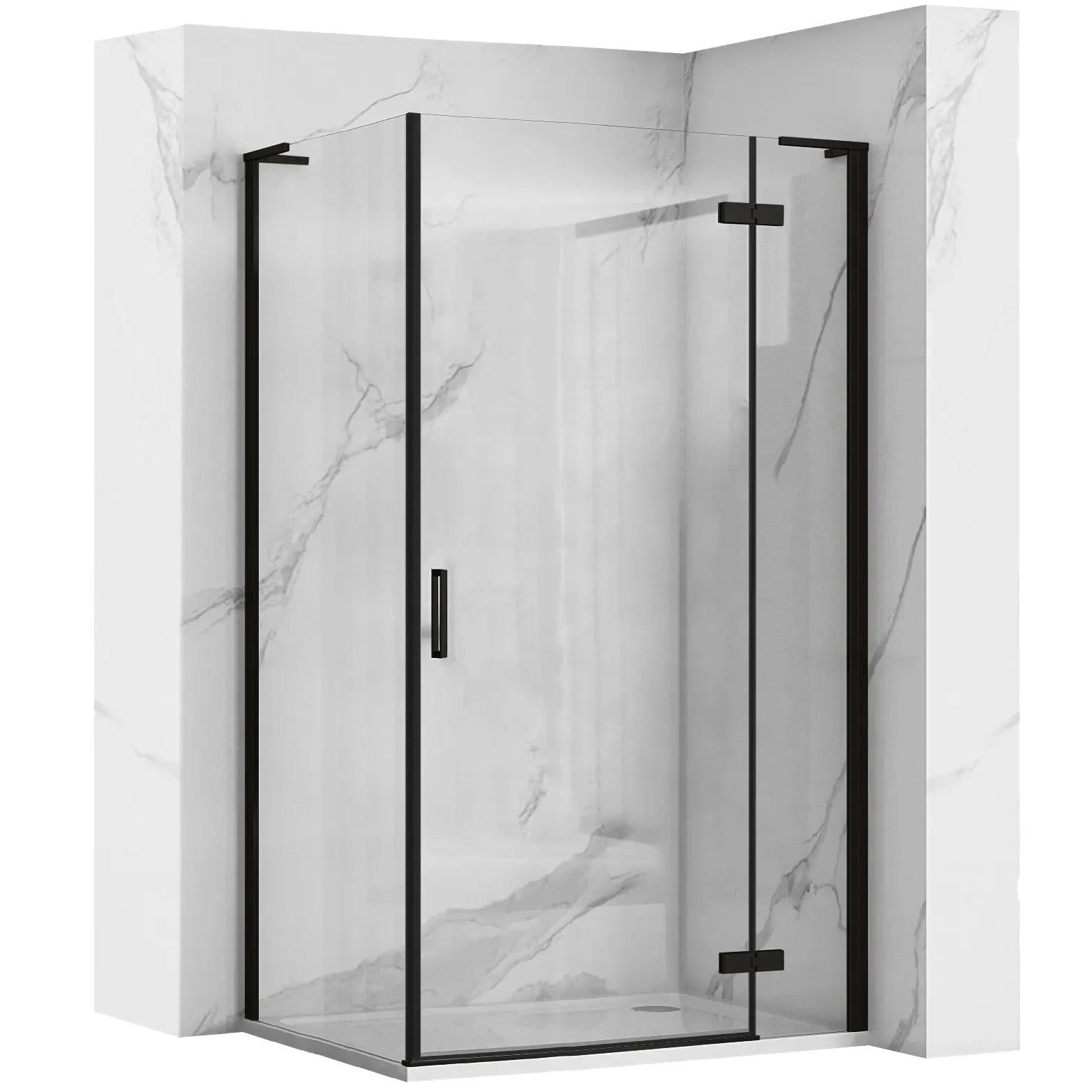 Duschkabine REA Hugo Black 100x90  1