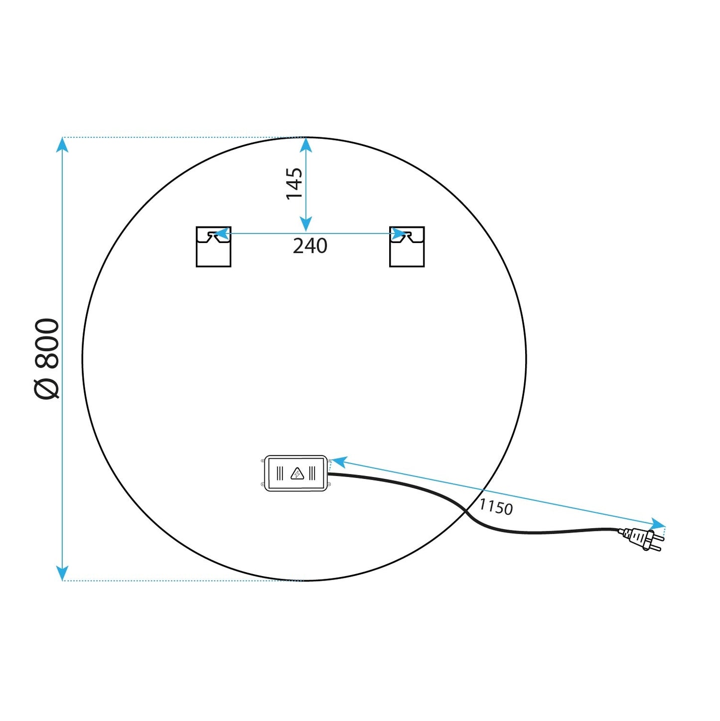 Spiegel LED 80cm MMJ Black  10