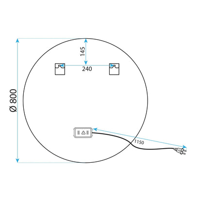 Spiegel LED 80cm MMJ Black  10