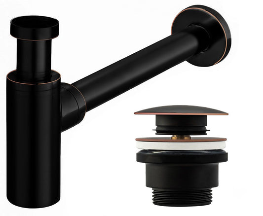 Waschbecken-Siphon Klik-Klak Universal Rea Schwarz Old Black 1