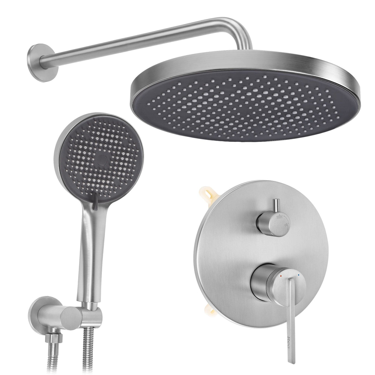 Unterputz Duschset Rea Grace Brush Nickel + BOX 9