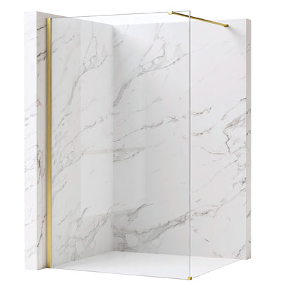 Duschwand Rea Flexi Transparent / Brush Gold 80  1