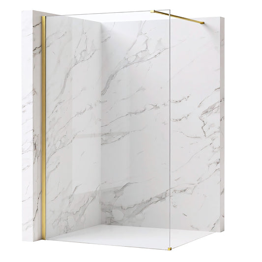 Duschwand Rea Flexi Transparent / Brush Gold 80  1