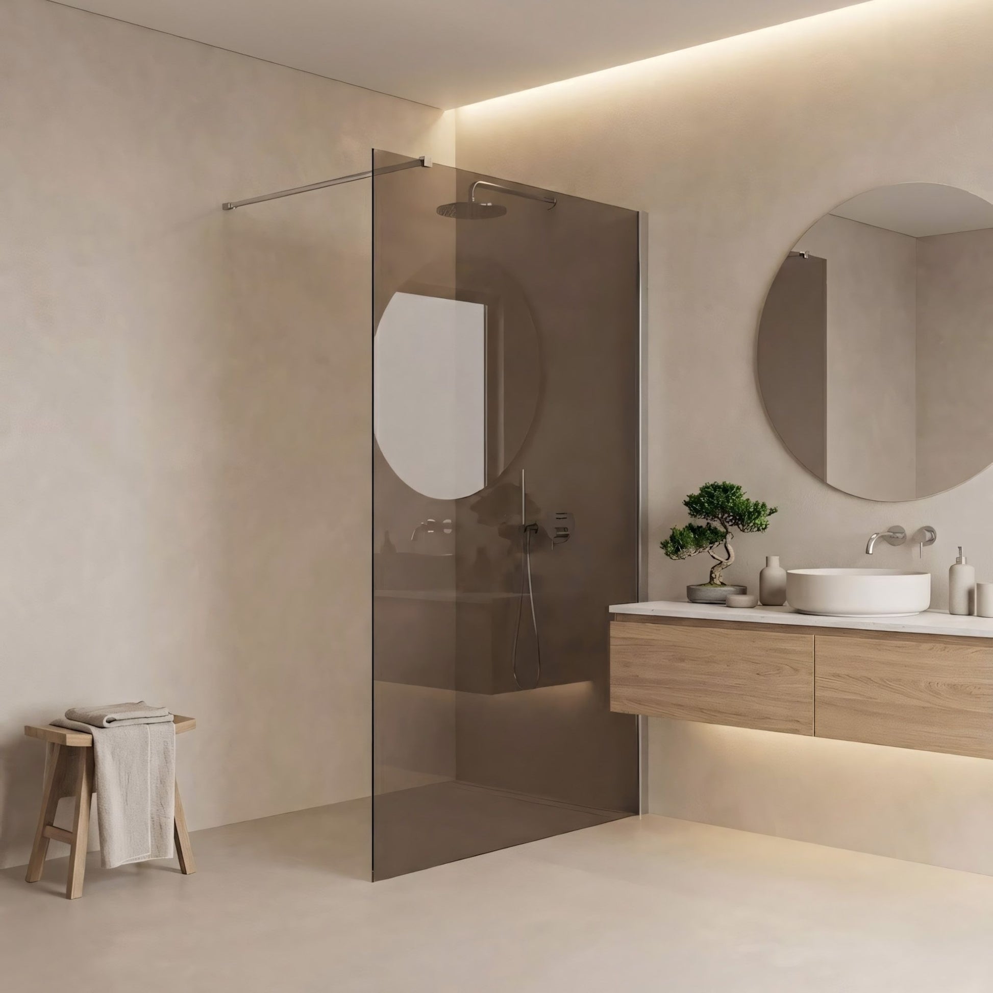 Duschwand Rea Flexi Brown / Chrome 120  4