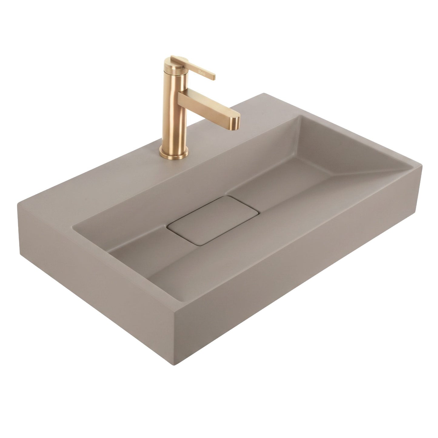 Waschbecken Konglomerat Rea GOYA TAUPE 50CM +Waschtischplatte 6