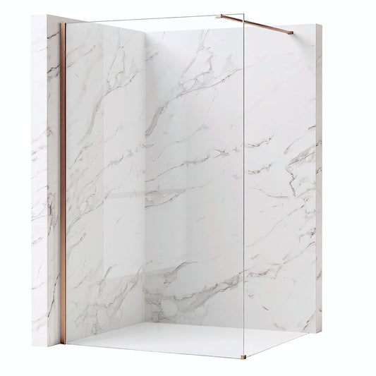 Duschwand Rea Flexi Transparent / Brush Copper 130  1