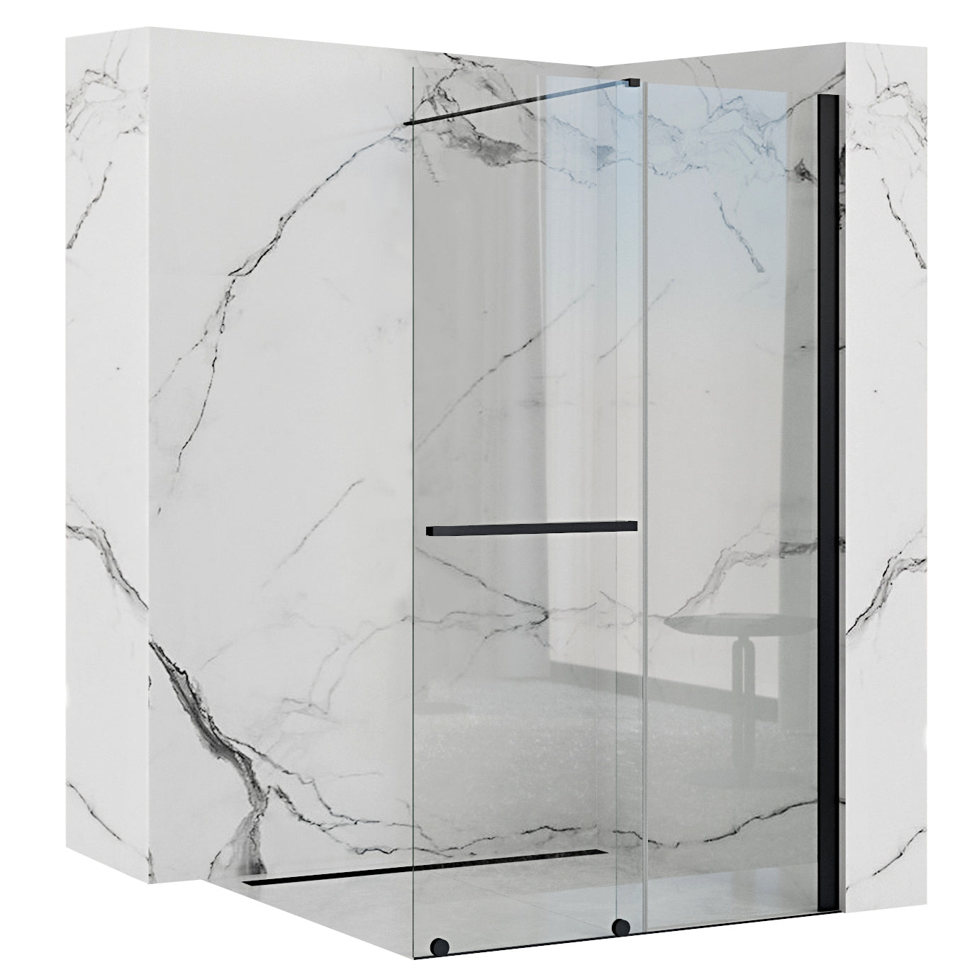 Duschwand Rea Cortis Black 120  6