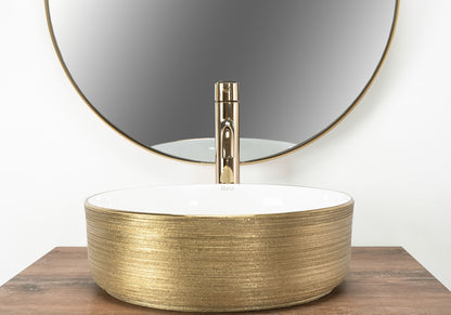 Aufsatzwaschbecken Rea Sami White Brush Gold  3
