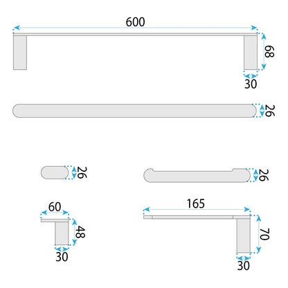 Badezimmer-accessoire-set Mati Brush Copper 4-teilig  10