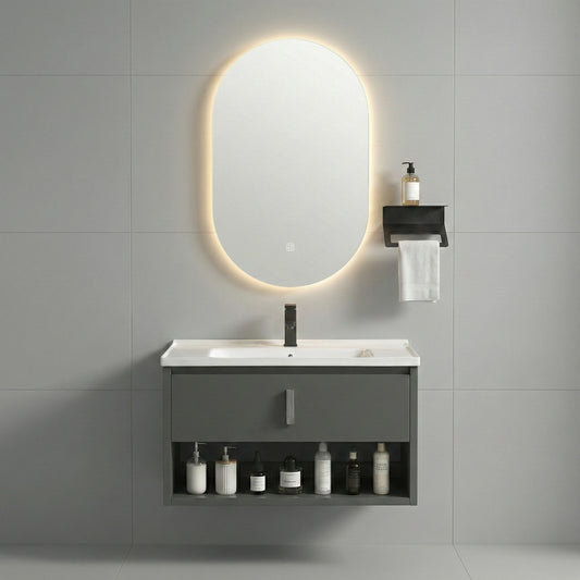Badezimmermöbel-Set mit Waschbecken Toledo 60cm Grey  1