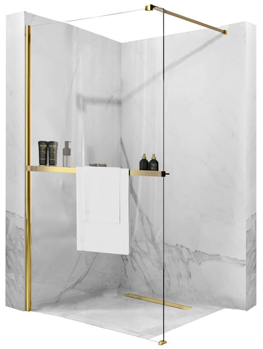 Duschwand Rea Aero Gold N 100 Walk In + EVO  1