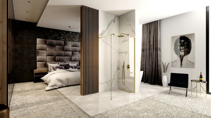 Duschwand Rea Aero Gold Brush 90  2