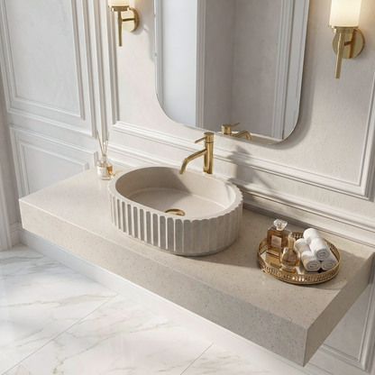 Aufsatzwaschbecken Rea Margaret Beige  5
